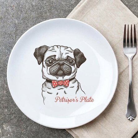 Piatto personalizzato con scritta - Pug life