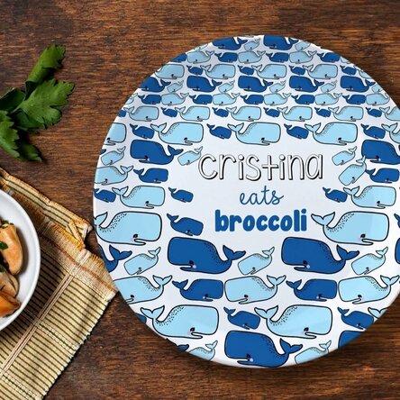 Piatto personalizzato con scritta - Balena
