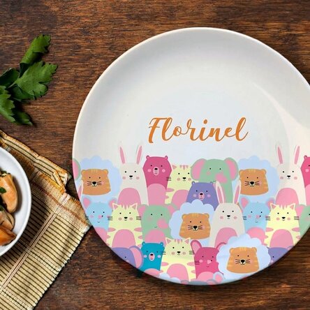 Piatto personalizzato con scritta - Animalietti