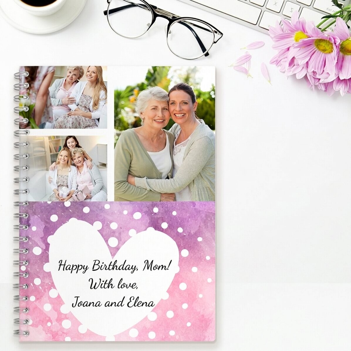 Taccuino personalizzato con 3 foto e testo