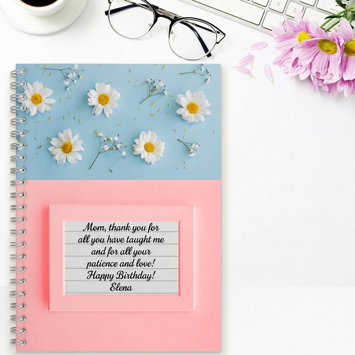 Taccuino personalizzato con scritta - Daisies