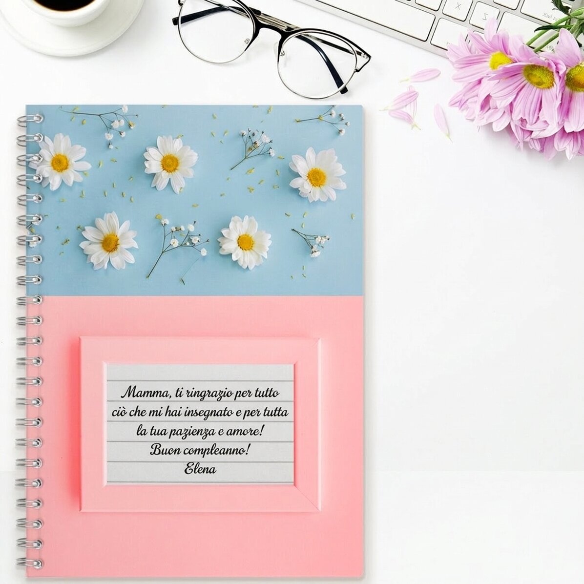 Taccuino personalizzato con scritta - Daisies