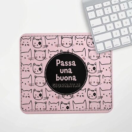 Tappetino per mouse personalizzato con scritta - Gatti