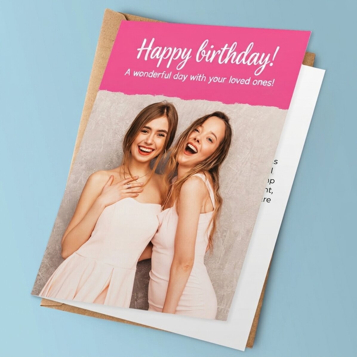 Biglietto di auguri personalizzato con foto e testo