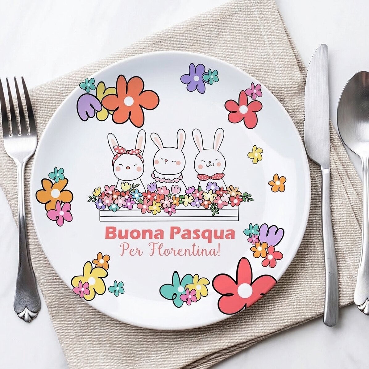 Piatto personalizzato con scritta - Pasqua