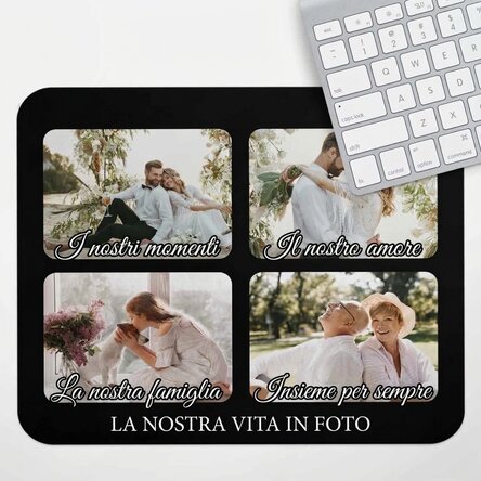 Tappetino per mouse XL personalizzato con 4 foto