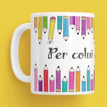Tazza personalizzata con scritta - Matite colorate