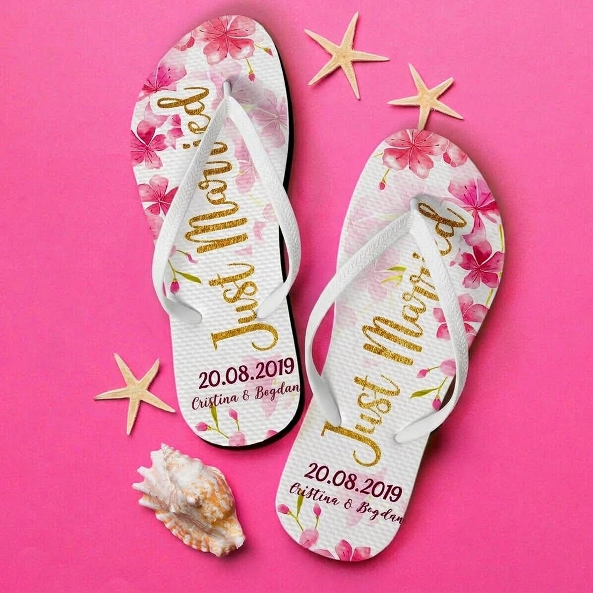 Infradito personalizzate con scritta - Just Married