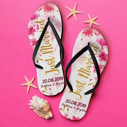 Infradito personalizzate con scritta - Just Married