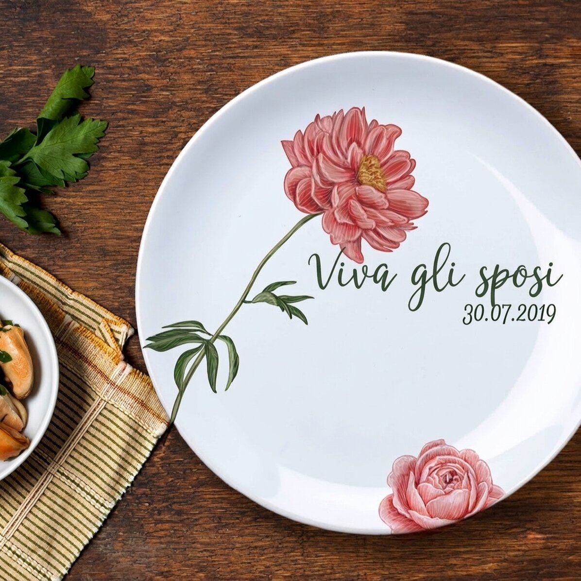 Piatto personalizzato con scritta - Matrimonio