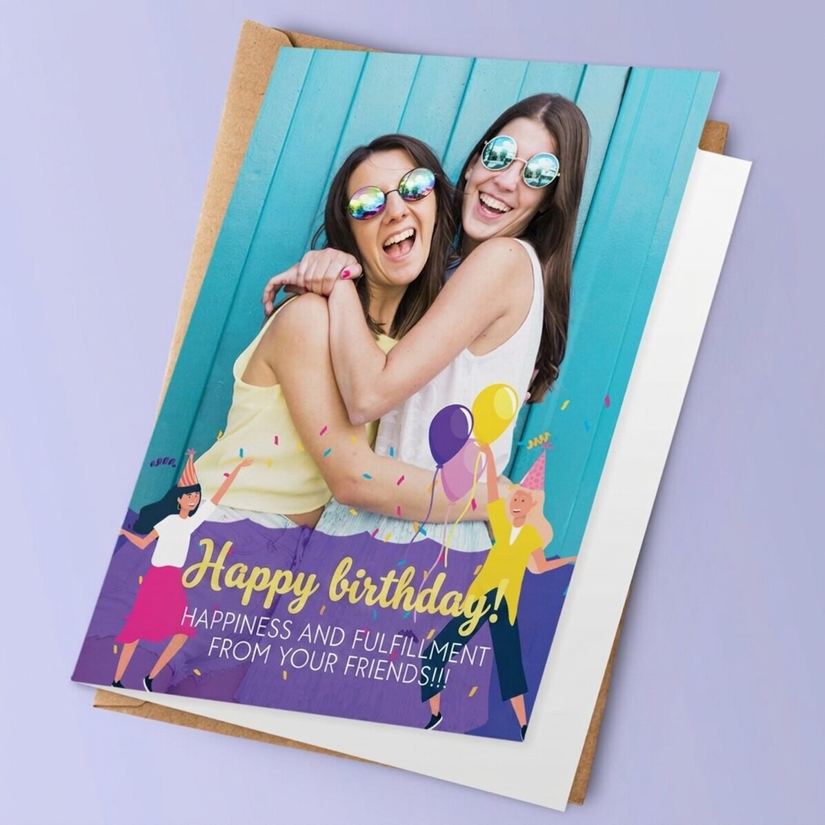 Biglietto di auguri personalizzato con foto e testo - Buon compleanno!