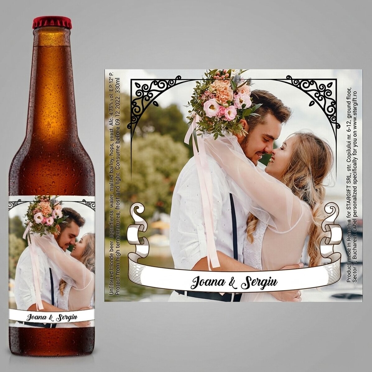 Birra personalizzata con foto e testo