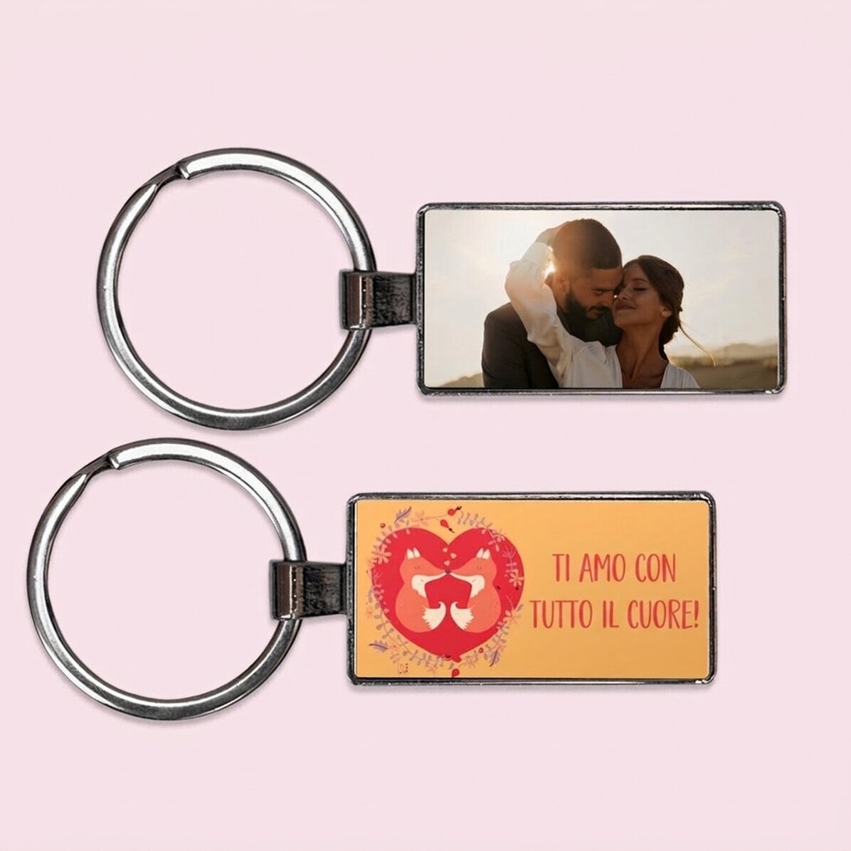 Portachiavi personalizzato con foto e testo - Vulpite