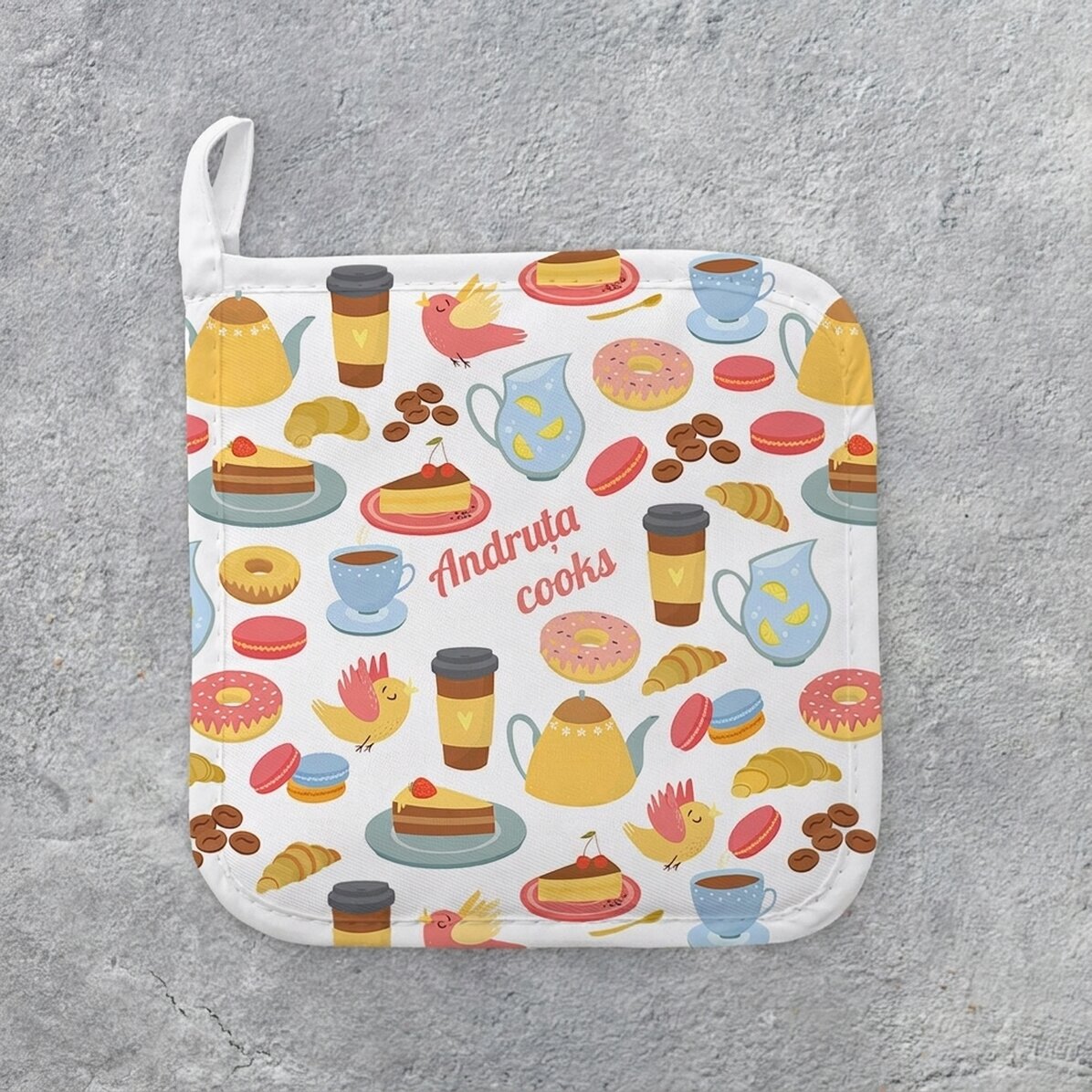 Supporto per pentole calde personalizzato con scritta - Modello "cookies"