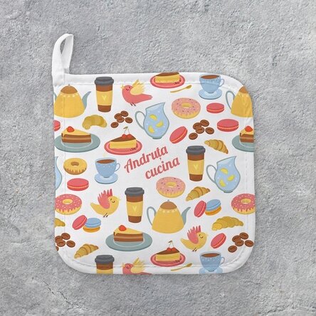 Supporto per pentole calde personalizzato con scritta - Modello "cookies"
