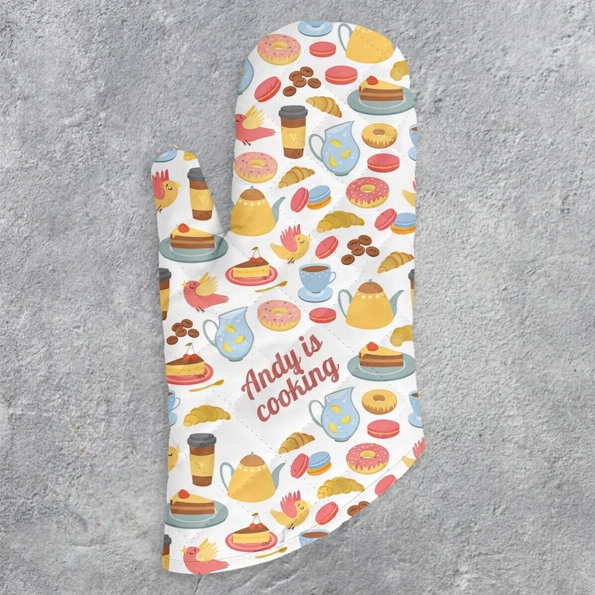 Guanto da cucina personalizzato con scritta - Modello "cookies"