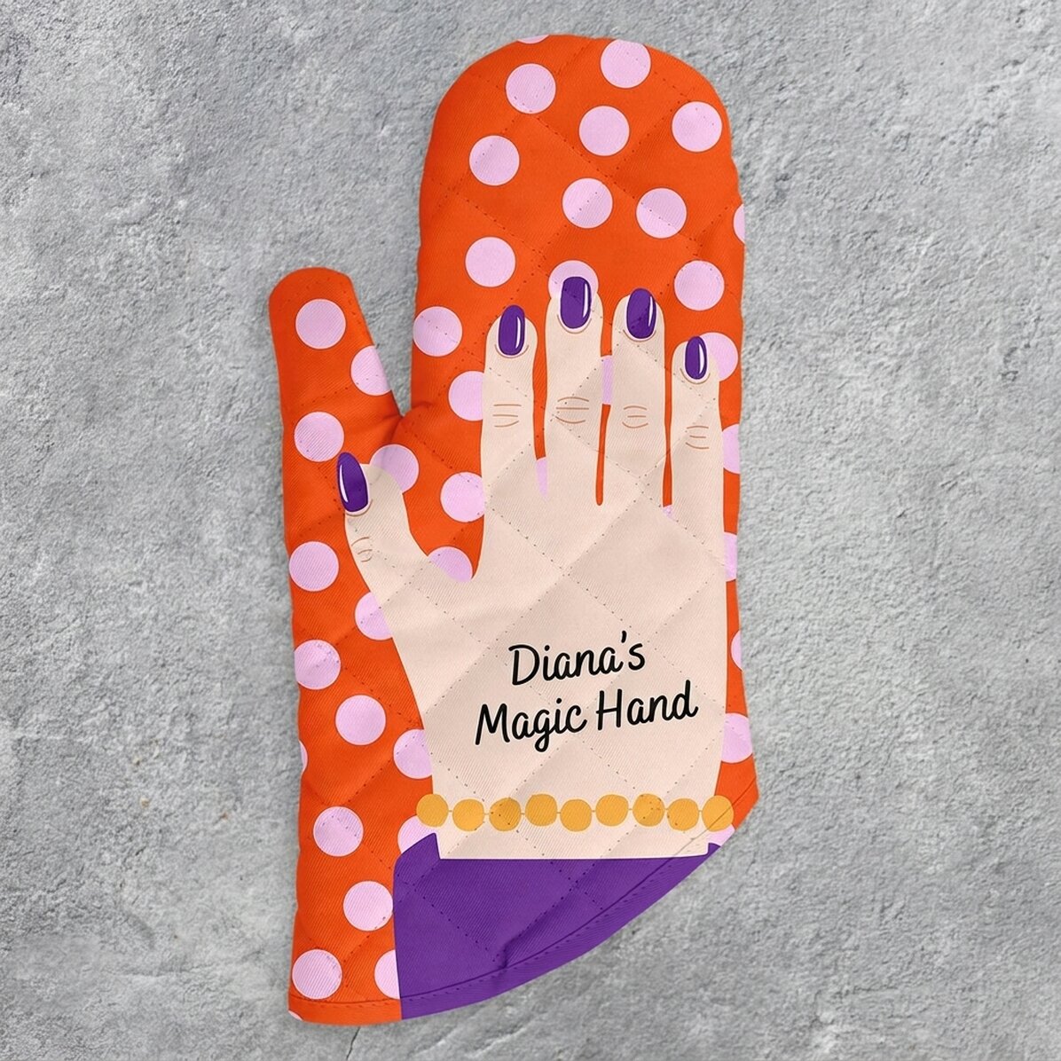 Guanto da cucina personalizzato con scritta - Modello "mano"
