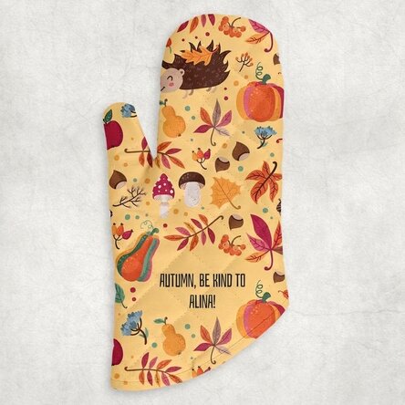 Guanto da cucina personalizzato con scritta - Buon autunno