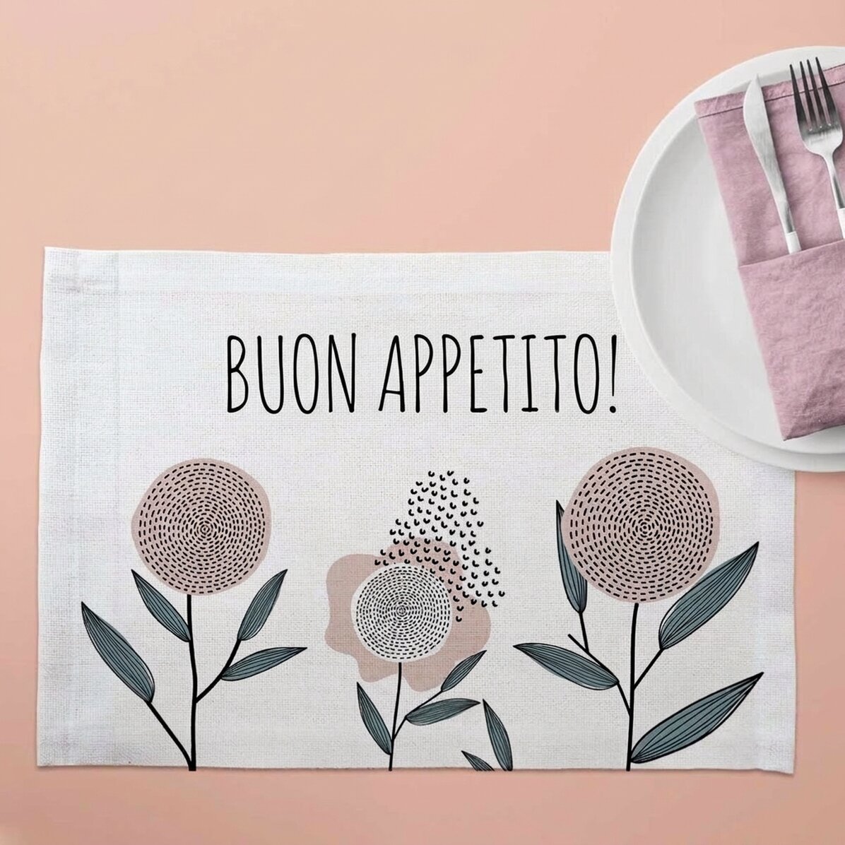 Portapiatto personalizzato - Modello floreale 1