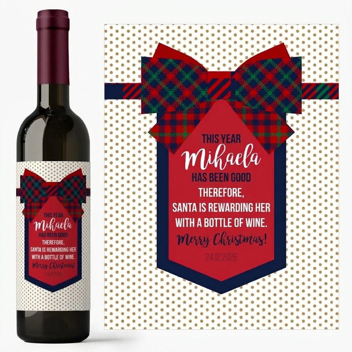 Vino personalizzato con scritta - Fiocco