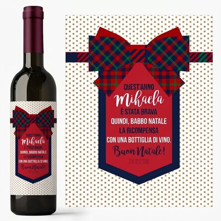 Vino personalizzato con scritta - Fiocco