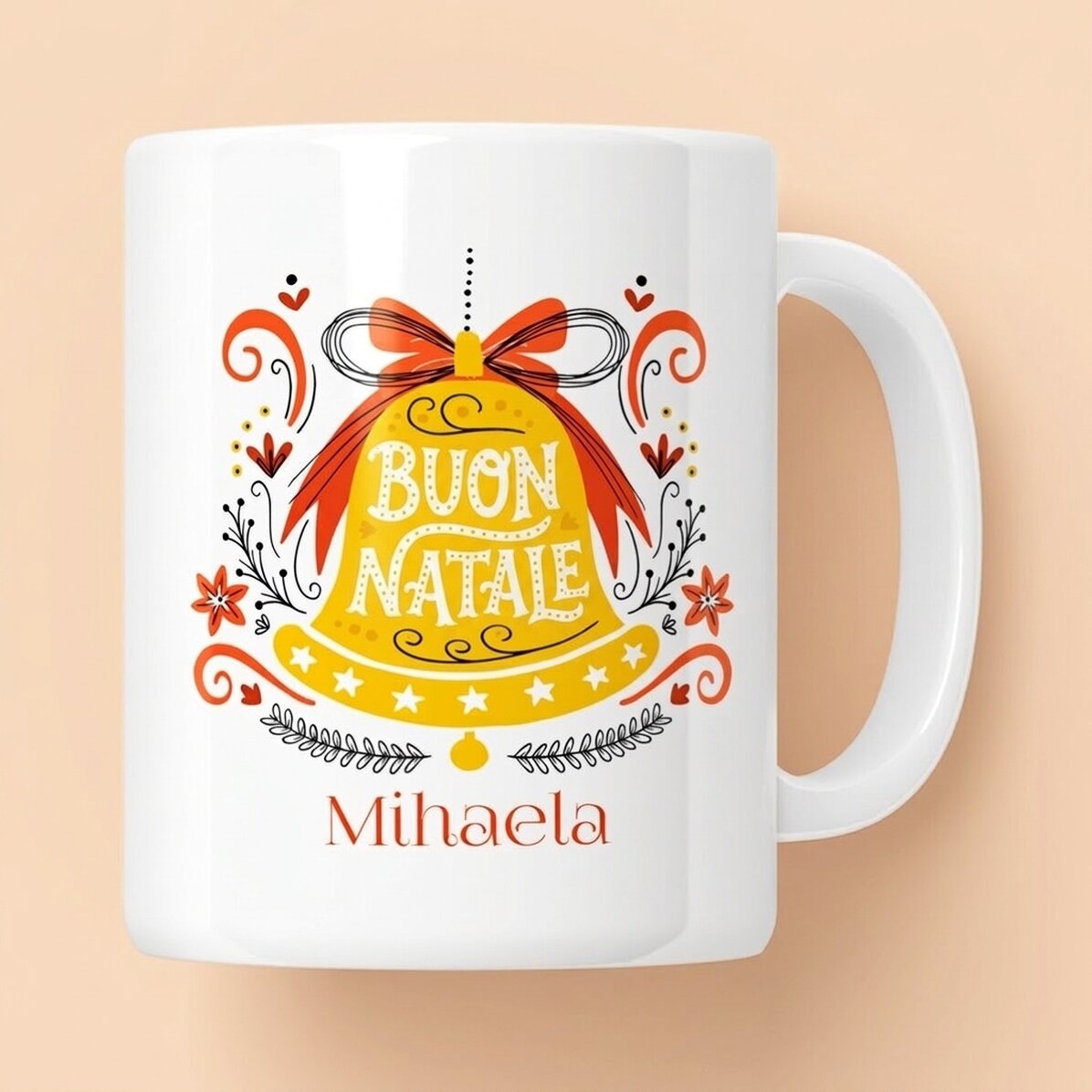 Tazza personalizzata con scritta - Campanella "Merry Christmas"