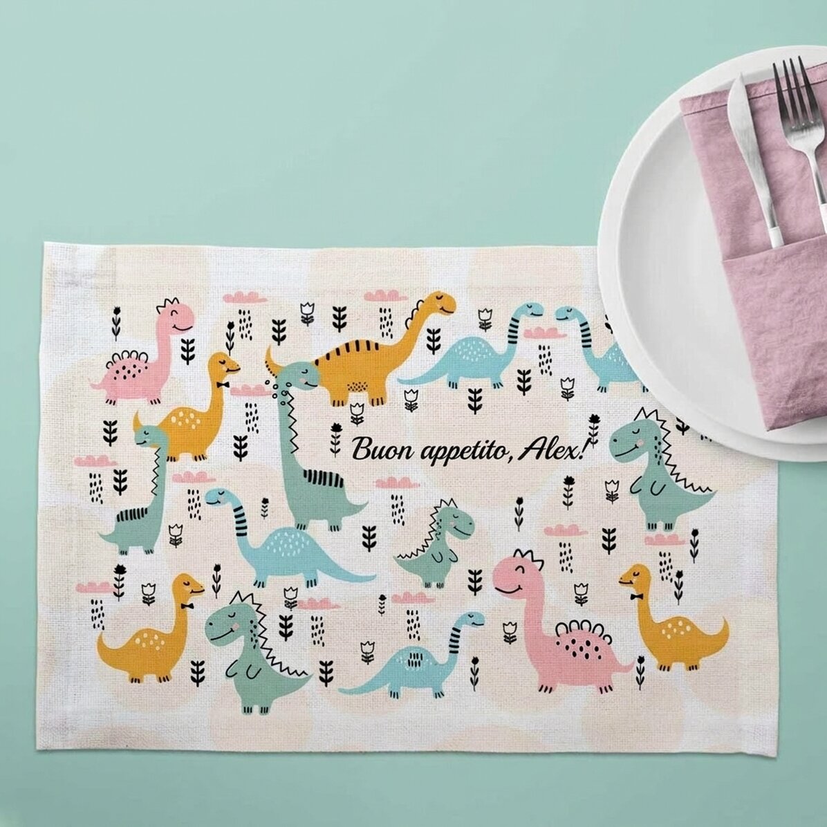 Portapiatto personalizzato - modello Dino