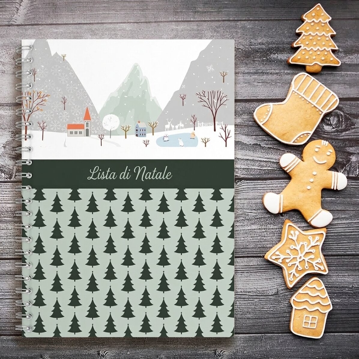 Quaderno personalizzato con testo - Lista dei regali di Natale