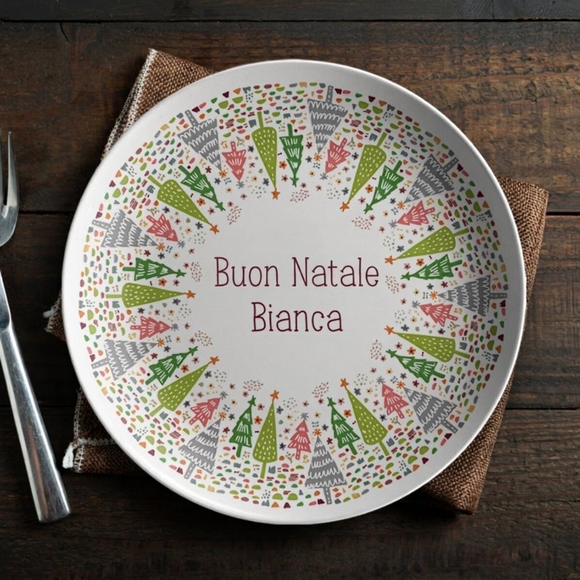 Piatto personalizzato con scritta - Natale