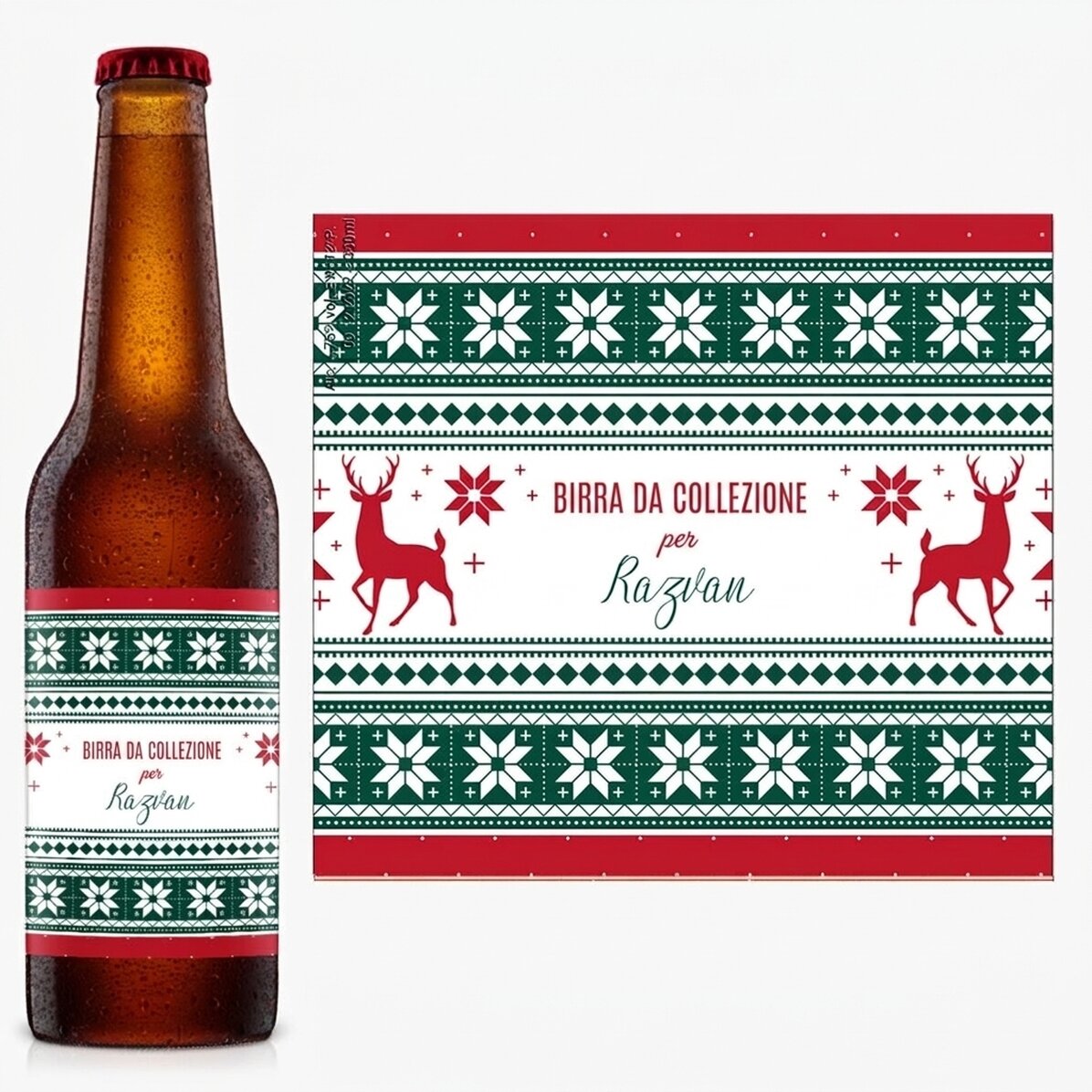 Birra personalizzata con scritta - Modello Reni