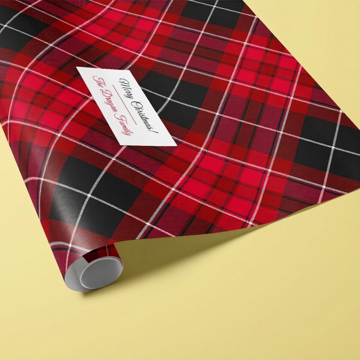 Carta da regalo personalizzata con testo incorniciato - Tartan
