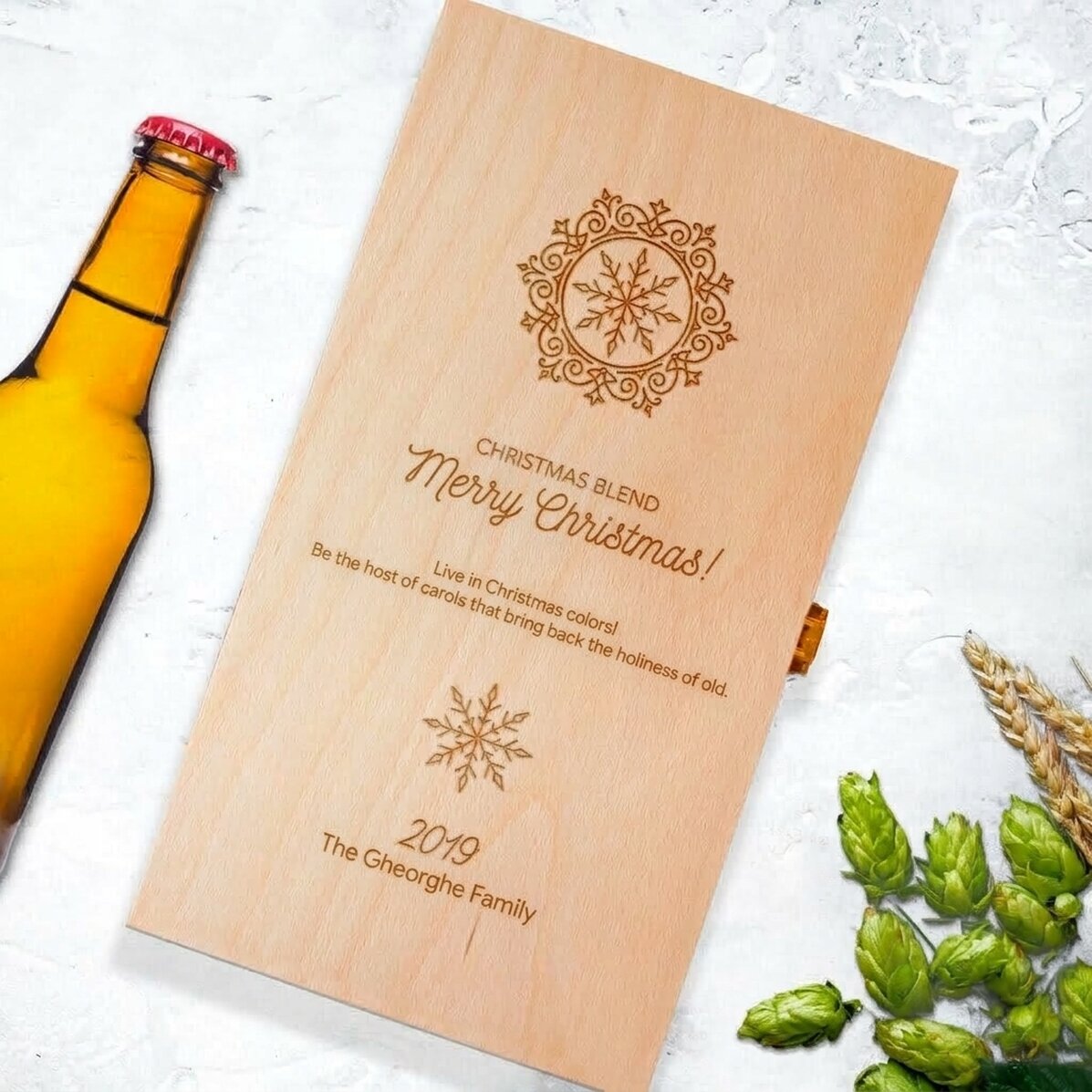Scatola personalizzata per tre bottiglie di birra - Christmas Blend