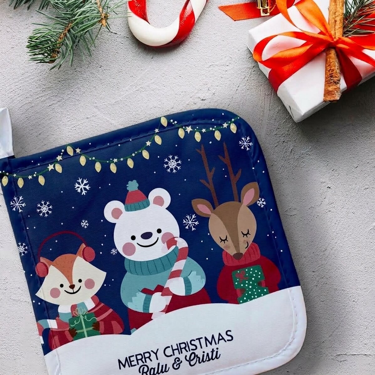 Supporto per pentola calda personalizzato con scritta - Christmas Night