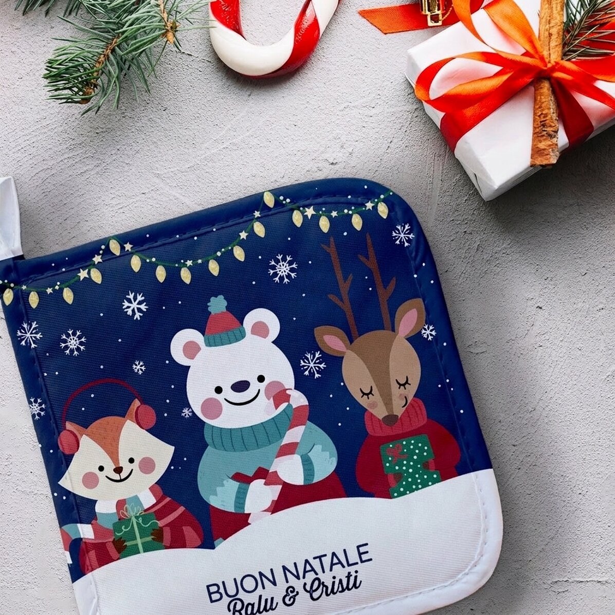 Supporto per pentola calda personalizzato con scritta - Christmas Night