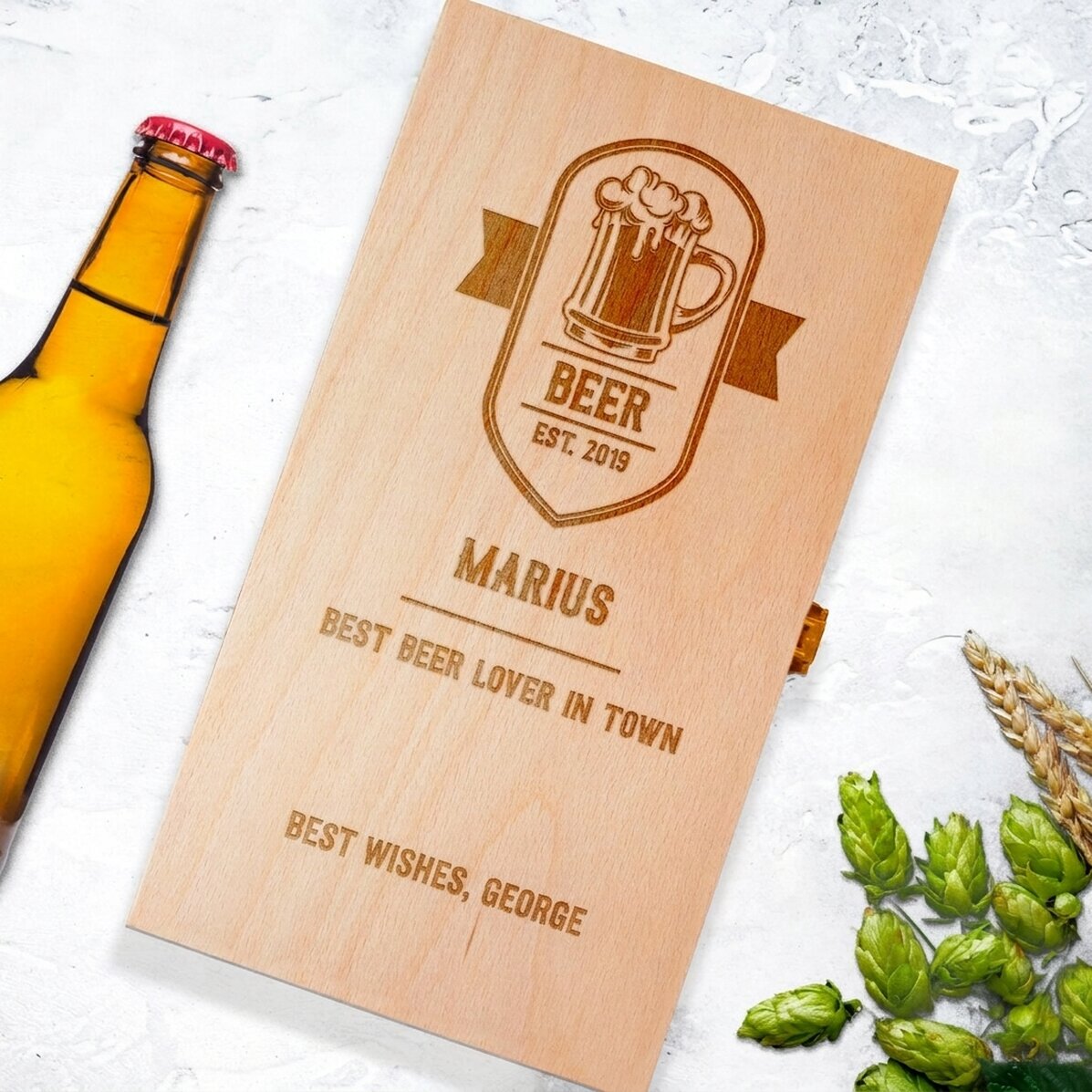 Scatola personalizzata per tre bottiglie di birra - Best Beer Drinker