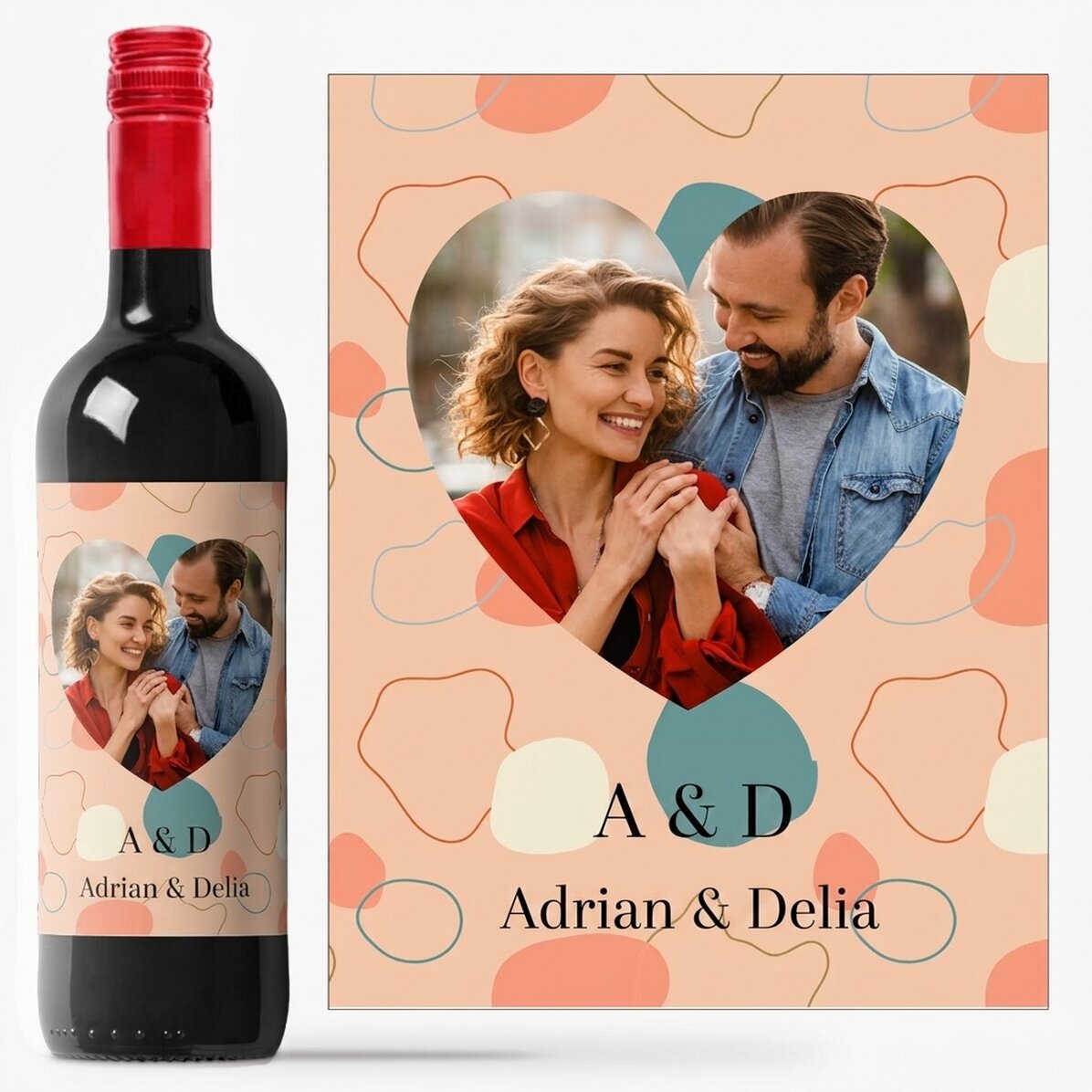 Vino personalizzato con foto e testo - Abstract