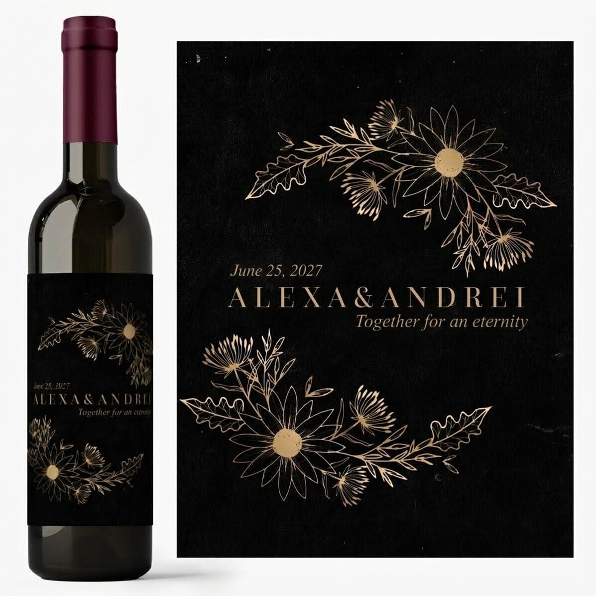 Vino personalizzato con dedica - Fiori d