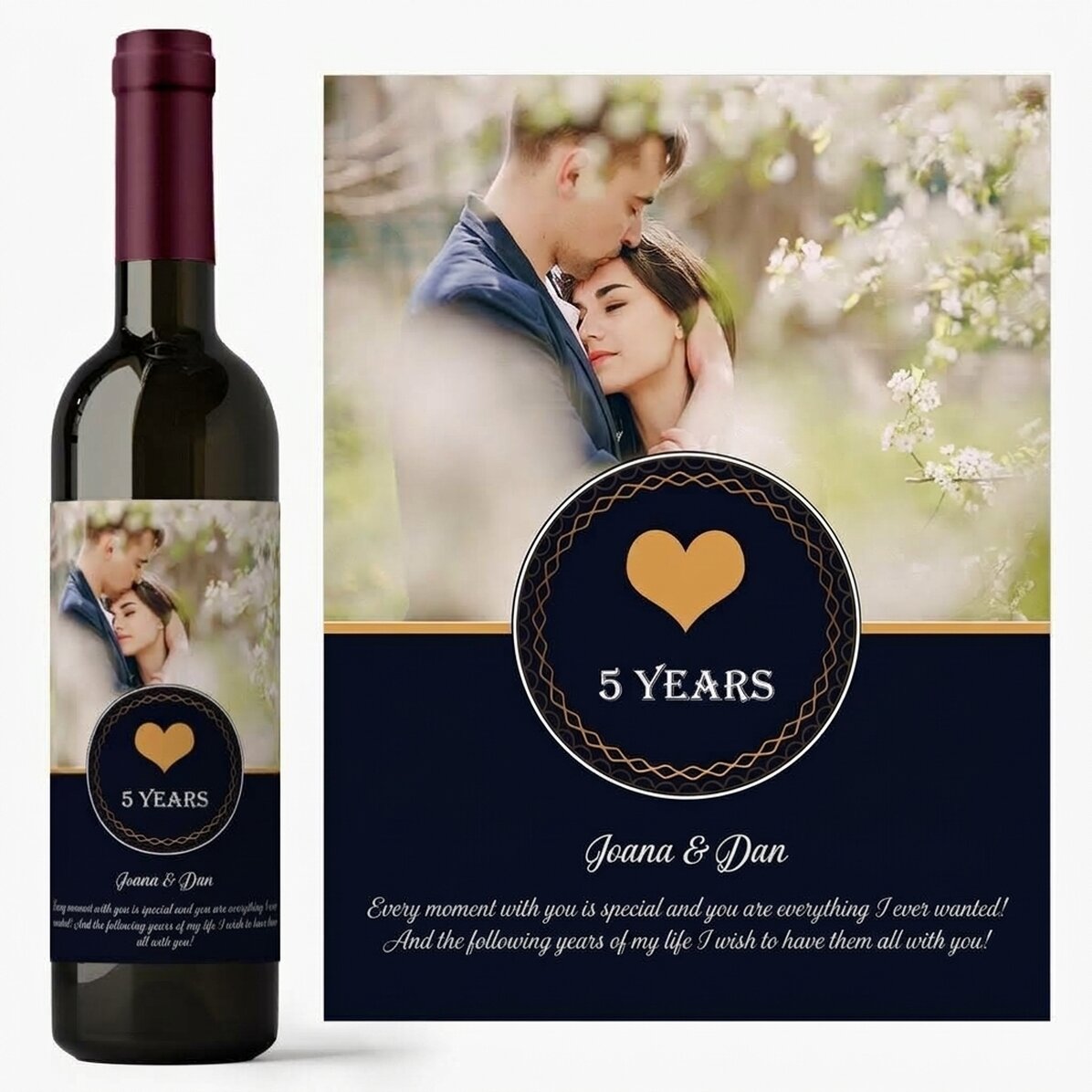 Vino personalizzato con foto e testo - Momenti