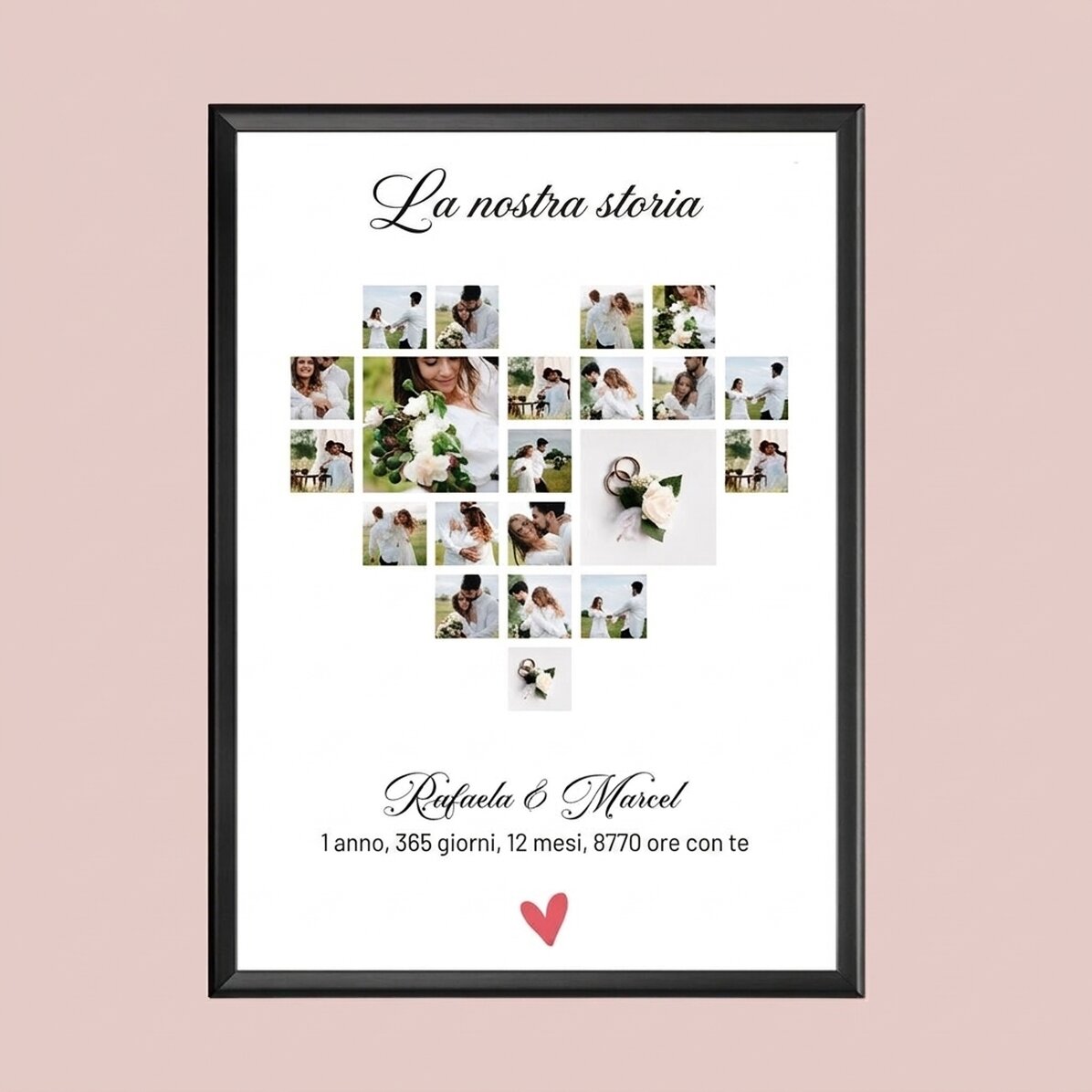 Quadro personalizzato con testo e 21 foto - La nostra storia