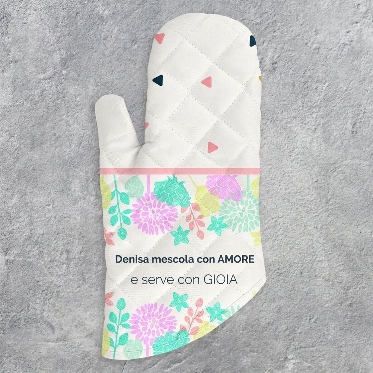 Guanto da cucina personalizzato con scritta - Mixed with love
