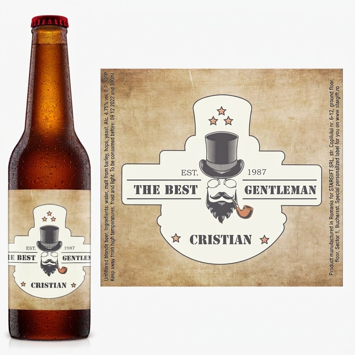 Birra personalizzata con scritta - Gentleman