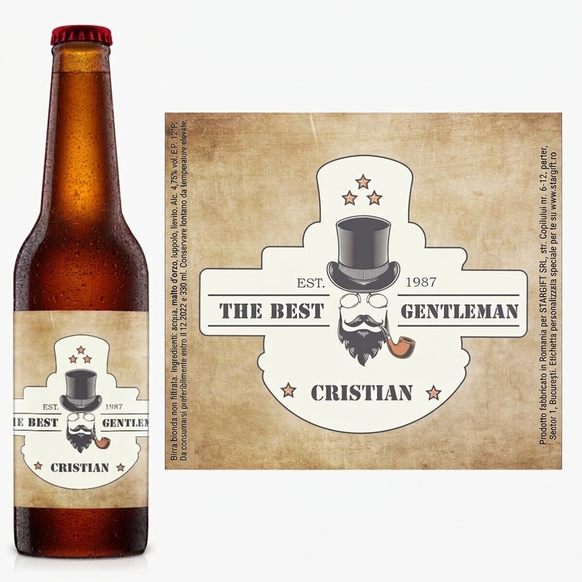 Birra personalizzata con scritta - Gentleman
