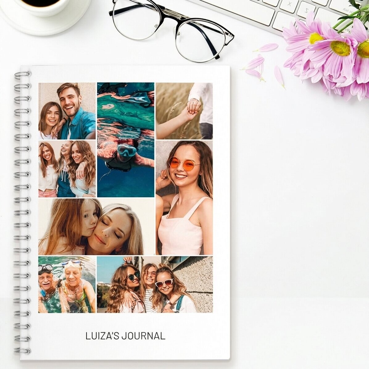 Taccuino personalizzato con 8 foto e testo - Migliori amici
