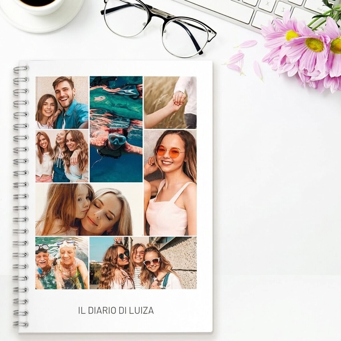 Taccuino personalizzato con 8 foto e testo - Migliori amici