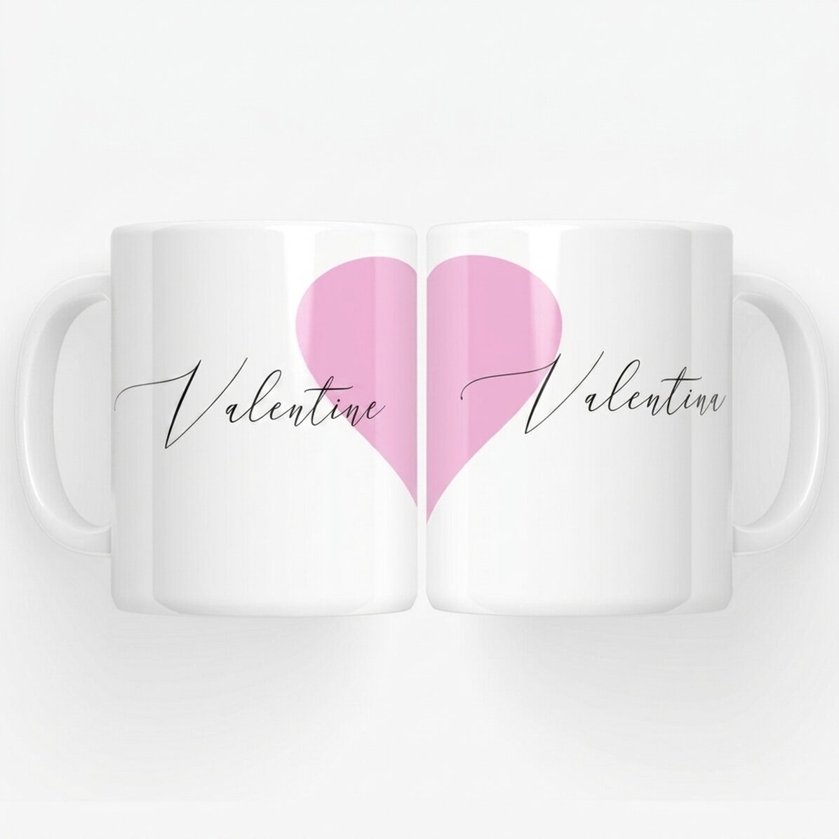 Tazze per coppie con scritta - modello a forma di cuore