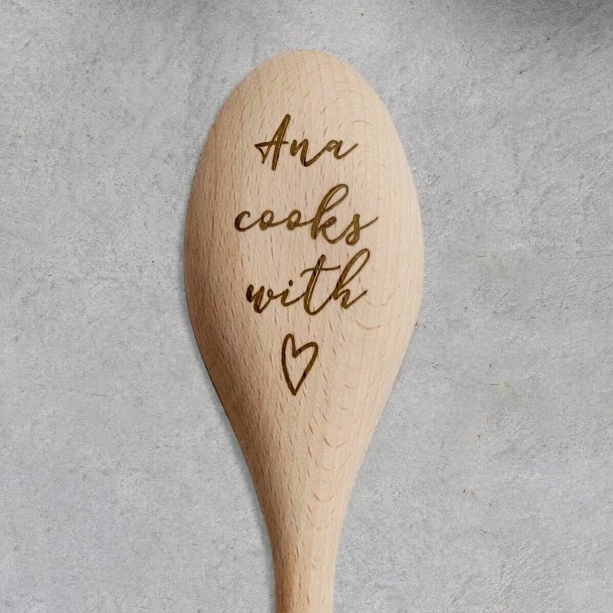 Cucchiaio di legno personalizzato - Cook with love