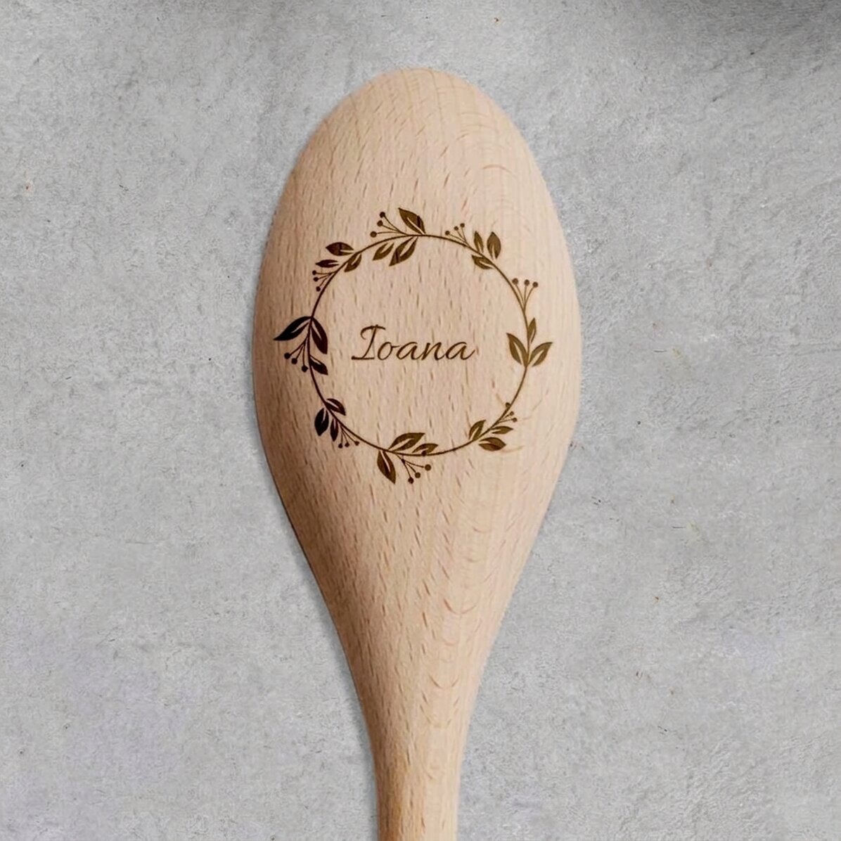 Cucchiaio di legno personalizzato - modello floreale