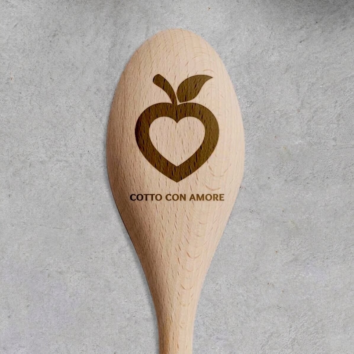 Cucchiaio di legno personalizzato - Cooked with love