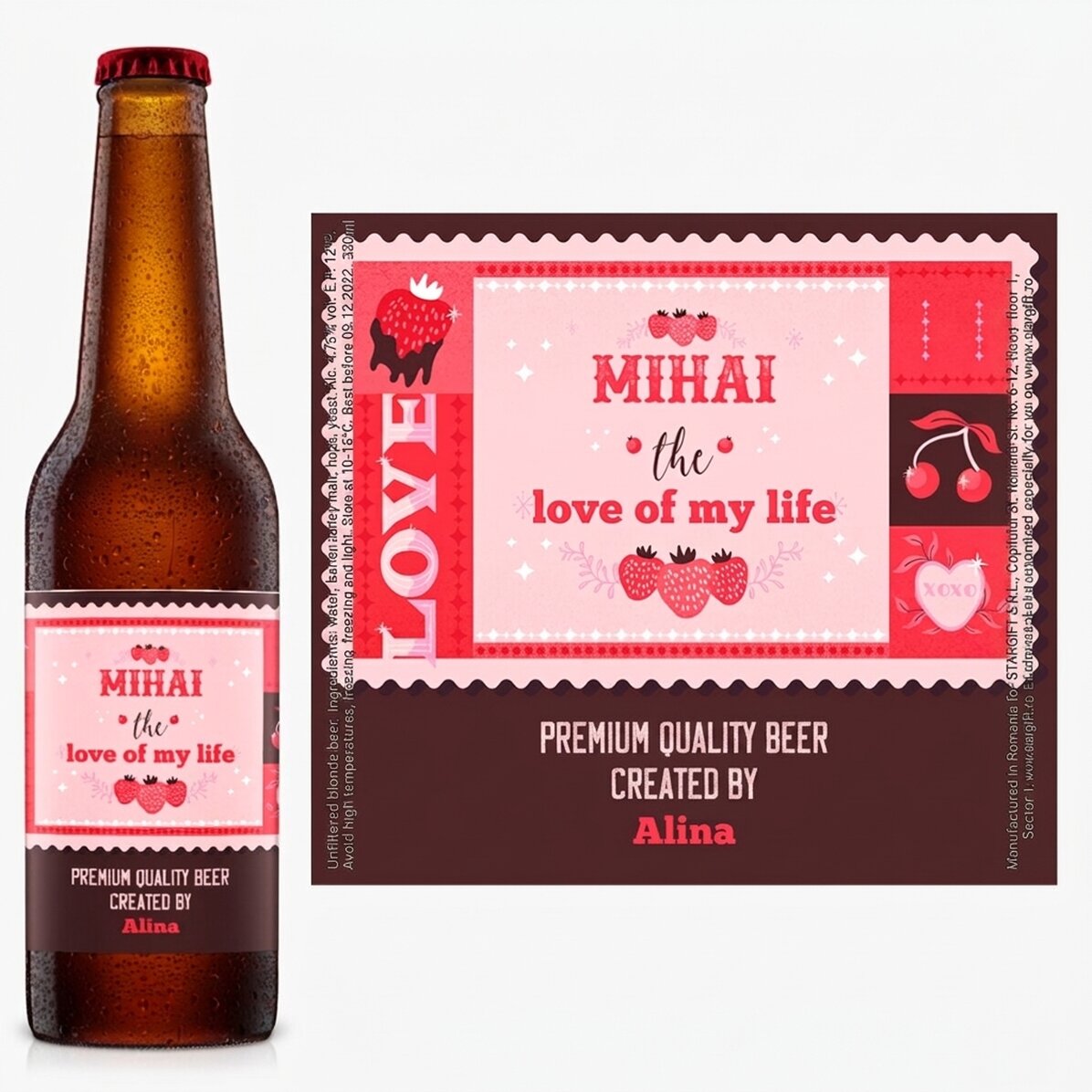 Birra personalizzata con scritta - San Valentino