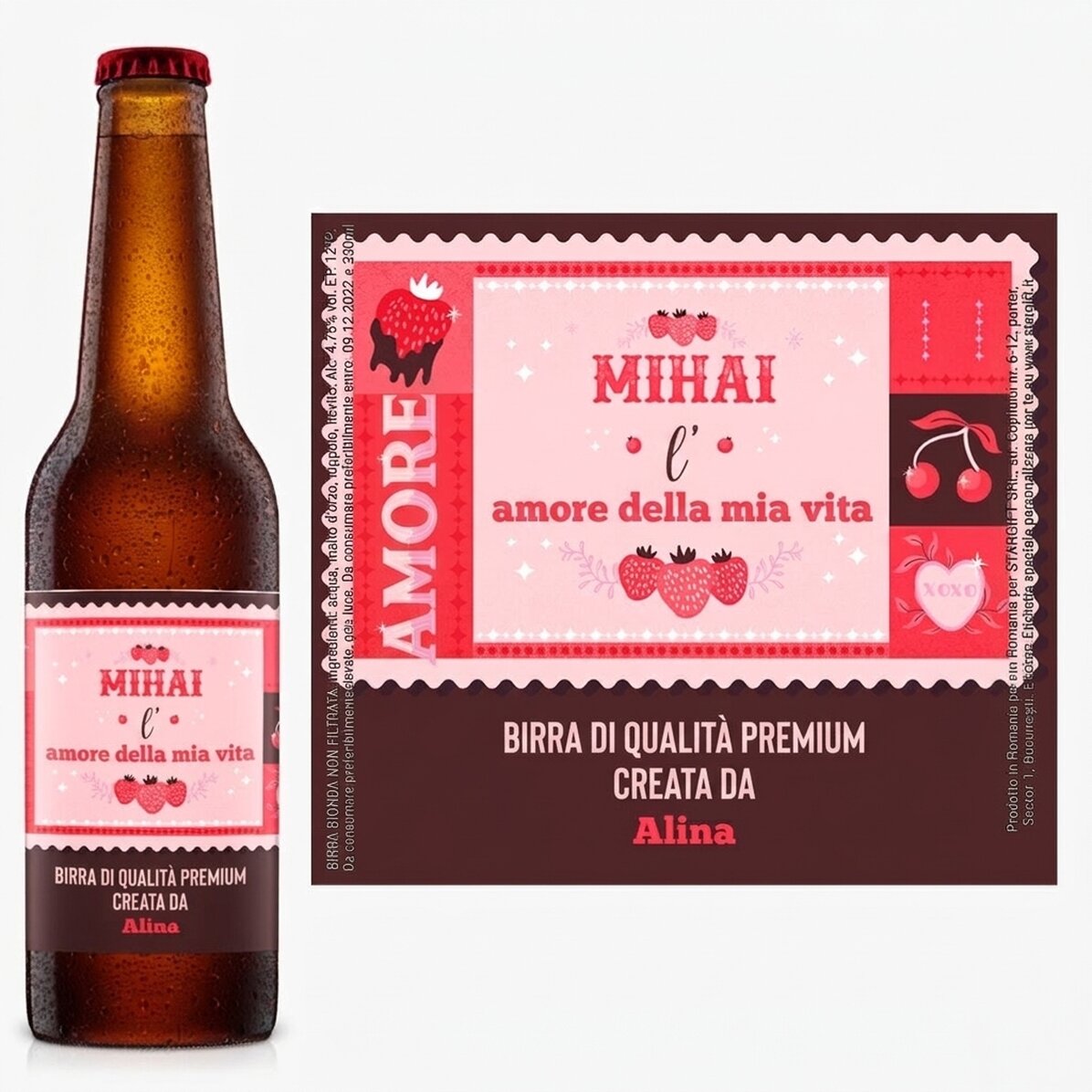 Birra personalizzata con scritta - San Valentino